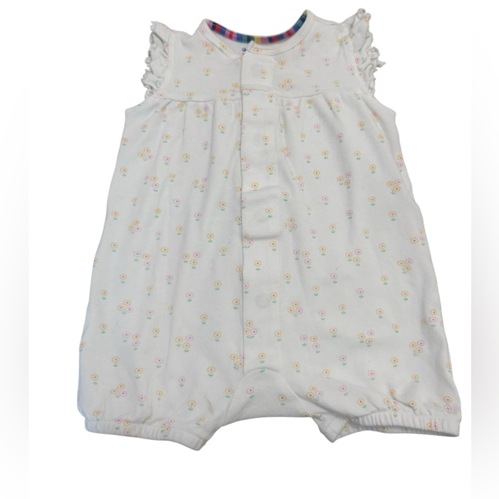 Magnetic Me Evangeline Organic Cotton Ruffle Sleeve Floral Romper 12-18 Months